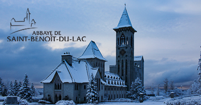 Abbaye de Saint-Benoît-du-Lac au temps de Noël