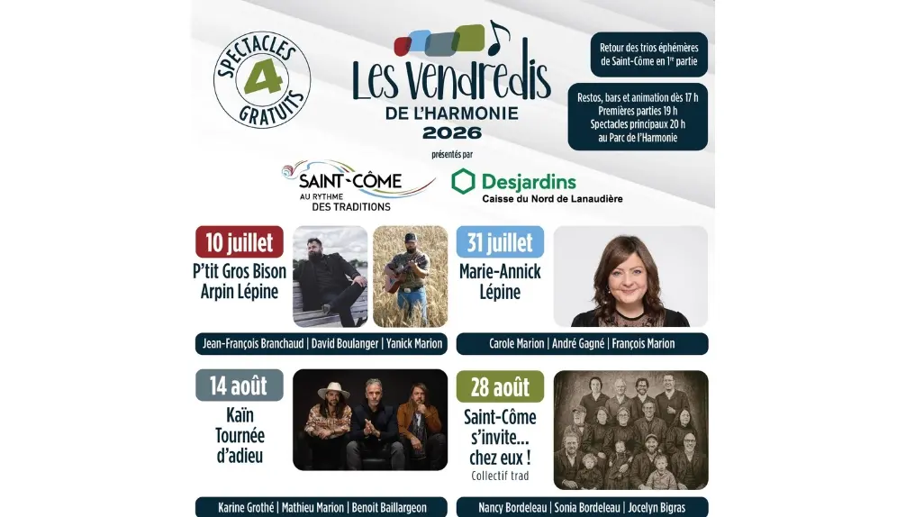 Les Vendredis de l’Harmonie à Saint-Côme - Événement